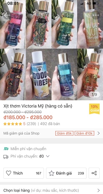Xịt thơm dưỡng thể Victoria Mỹ | BigBuy360 - bigbuy360.vn