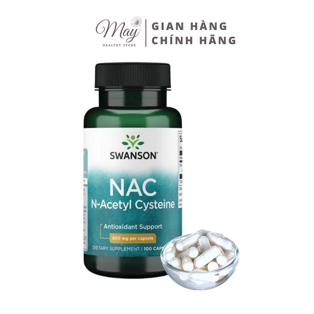 Viên Uống Swanson NAC N-Acetyl Cysteine Chống Oxy Hóa Bảo Vệ Gan Thận Tăng Cường Glutathione (100 Viên/Lọ)