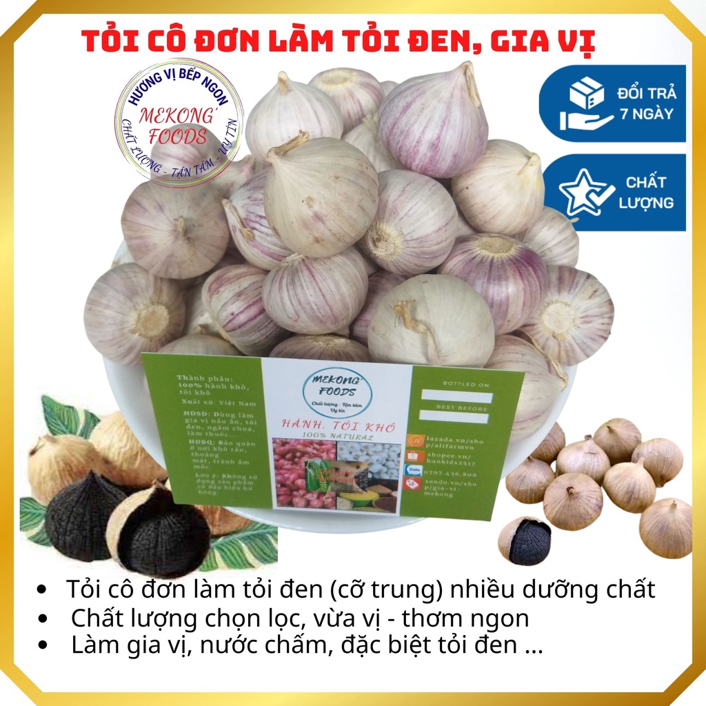 Tỏi Cô Đơn size 2 Phan Rang cỡ Trung làm tỏi đen