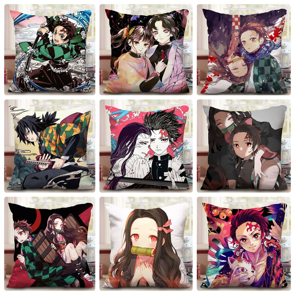 Gối in hình KIMETSU NO YAIBA Thanh Gươm Diệt Quỷ chibi anime xinh xắn tiện lợi chất đẹp