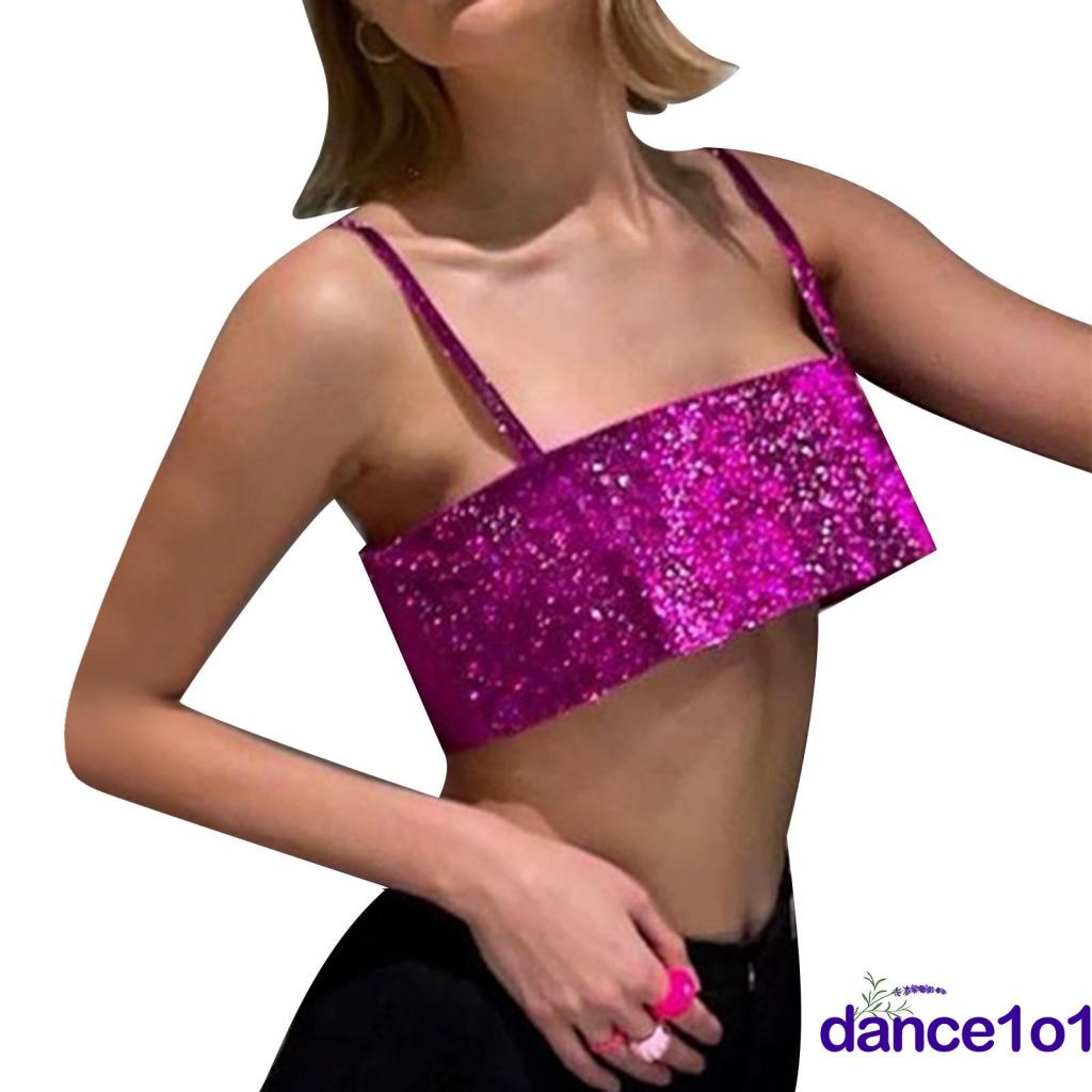 ✰Uq✤Áo hai dây Không Tay Hở Lưng Màu Sắc Lấp Lánh Dành Cho Nữ