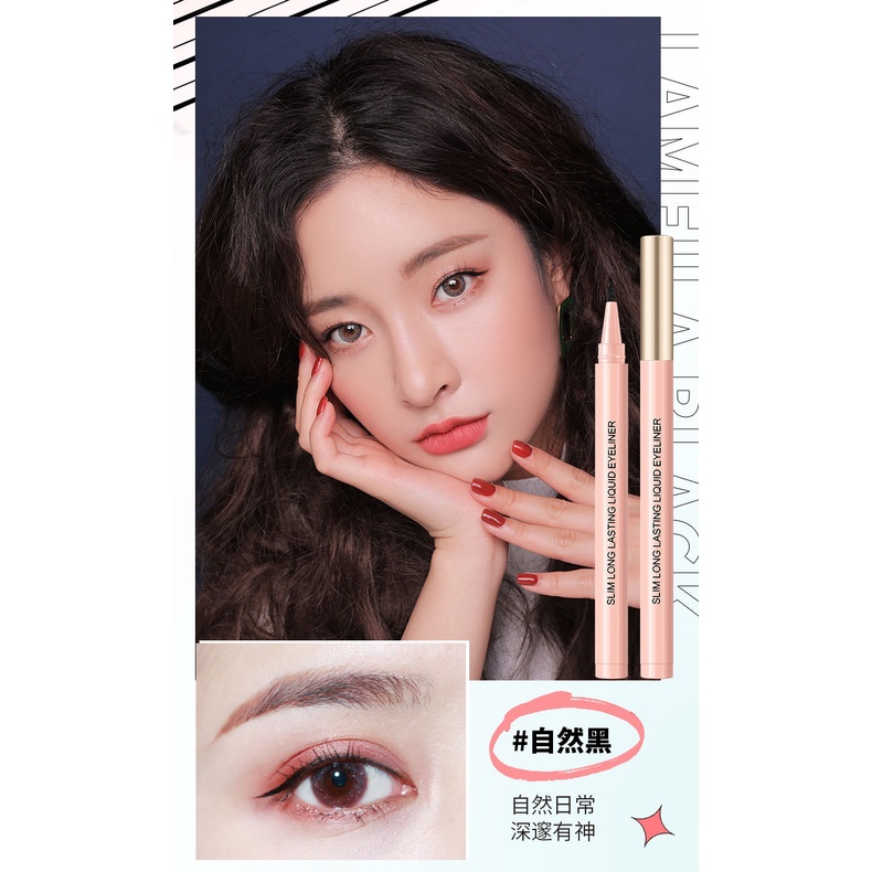 Bút Kẻ Mắt Dạng Lỏng Nhanh Khô Lâu Trôi 0.1mm Thương Hiệu Lameila Đen