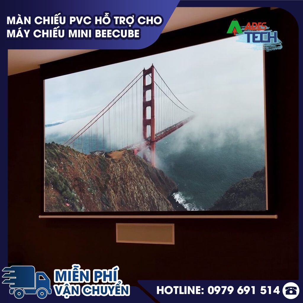 Màn Chiếu PVC Hỗ Trợ Cho Máy Chiếu Mini BEECUBE - BẢO HÀNH 6 THÁNG