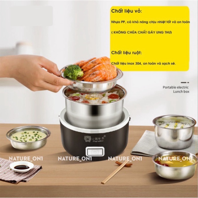 MamTh- Hộp cơm giữ nhiệt 3 tầng inox 304 cao cấp, Cặp lồng ủ cơm 3 tầng Star hâm nóng cơm, thức ăn - gdtm999