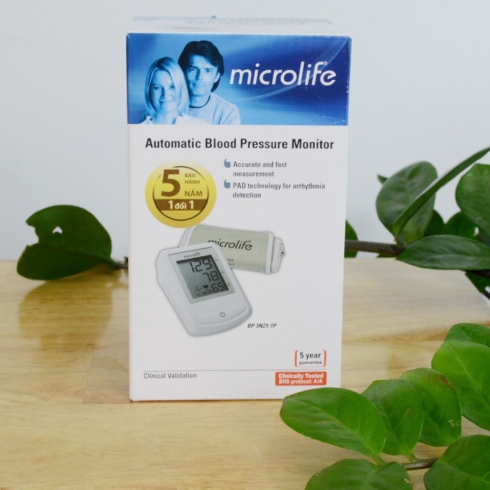 Máy đo huyết áp Microlife BP 3NZ1-1P, Hỗ trợ tầm soát loạn nhịp với công nghệ PAD, Bảo hành 5 năm