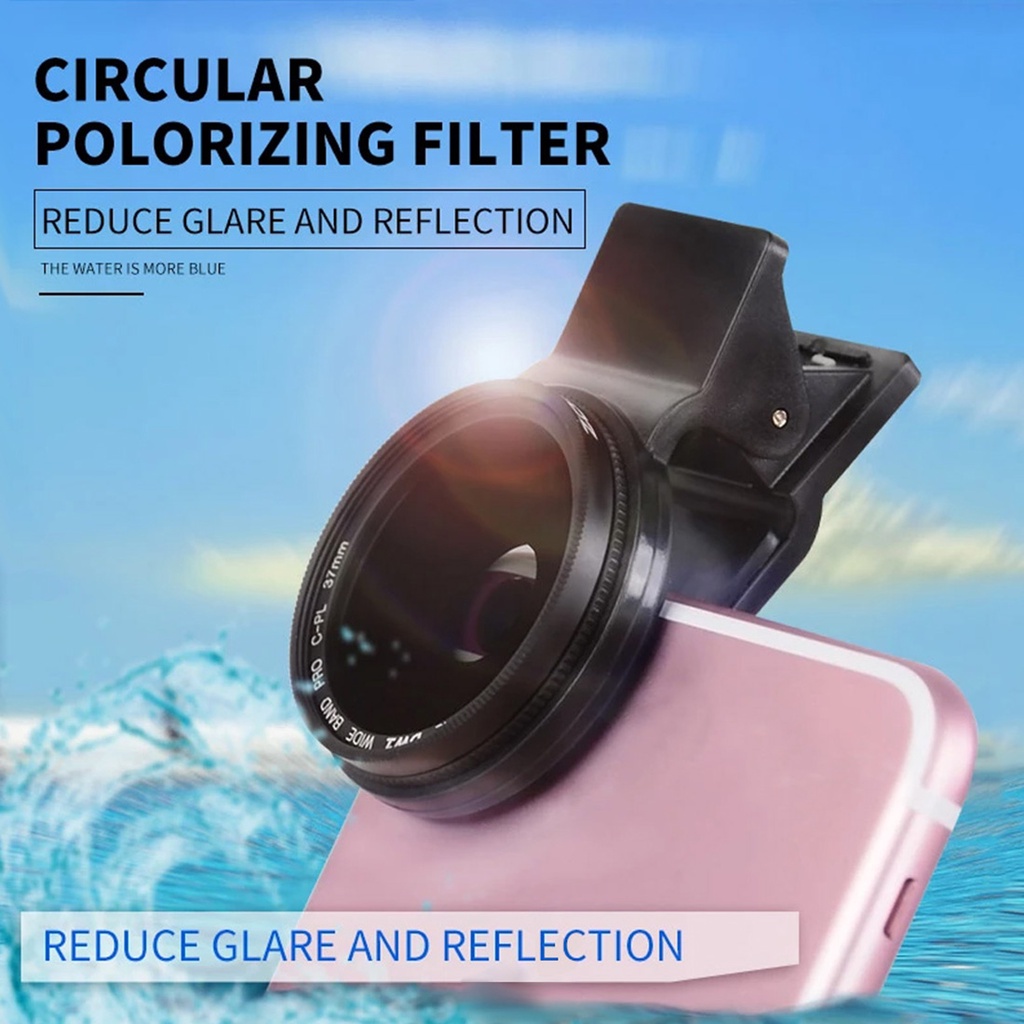 Kính Lọc Phân Cực XT-XINTE Slim CPL 37mm Và Kẹp Giữ Điện Thoại 37mm Cho iPhone Samsung Huawei