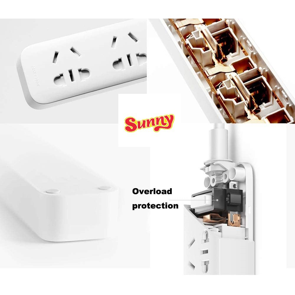 Ổ cắm điện thông minh Xiaomi Power Strip với 3 cổng USB sạc nhanh | 10A 250V 2500W
