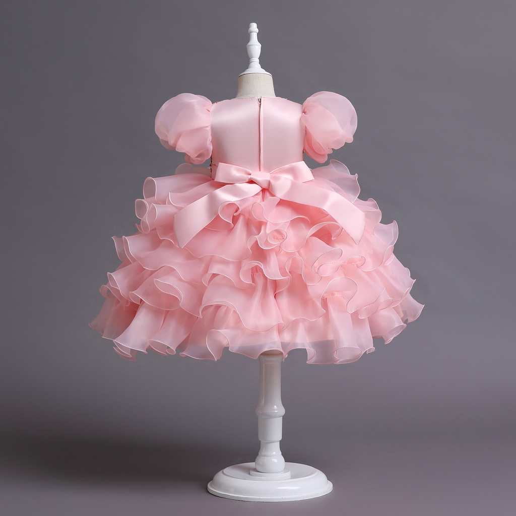 Đầm công chúa NNJXD tay ngắn phồng thời trang dự tiệc cưới sinh nhật xinh xắn dành cho bé gái