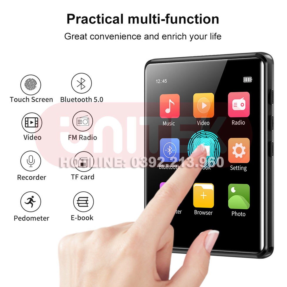 Máy Nghe Nhạc MP3 Màn Hình Cảm Ứng 2.8 Inch Bluetooth 5.0 Ruizu M6 Bộ Nhớ Trong 16GB  - Hàng Chính Hãng