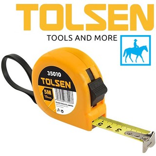 Thước cuộn thép nền vàng 5 mét 19mm tolsen 35010