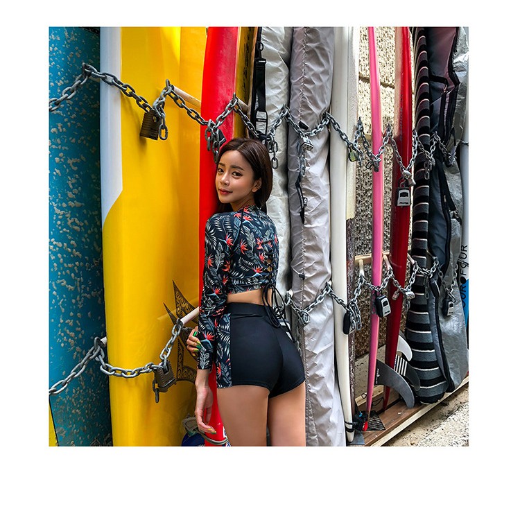 Bikini bộ đồ bơi nữ croptop 2 mảnh áo dài tay | BigBuy360 - bigbuy360.vn