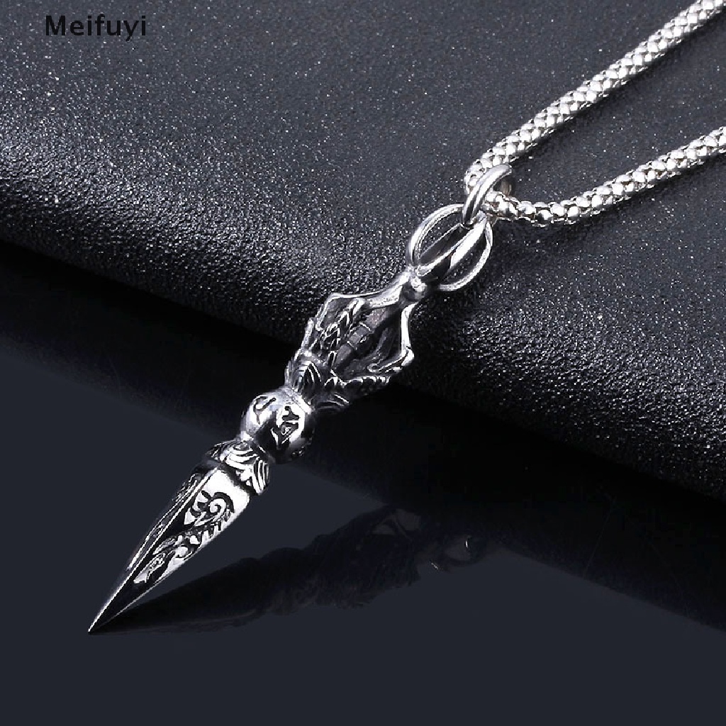 [Meifuyi] Fashion Alloy Spearhead Pendant Punk Necklace Chain Men Woman Choker Jewelry COD