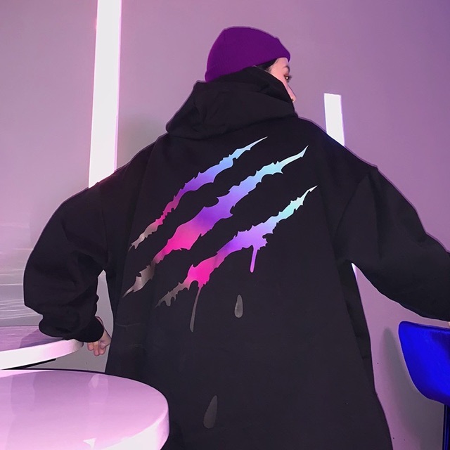 Áo Hoodie trắng đen in hình MÓNG CÀO phản quang sắc nét chất nỉ dày mịn form UNISEX_MYMY UNISEX | BigBuy360 - bigbuy360.vn