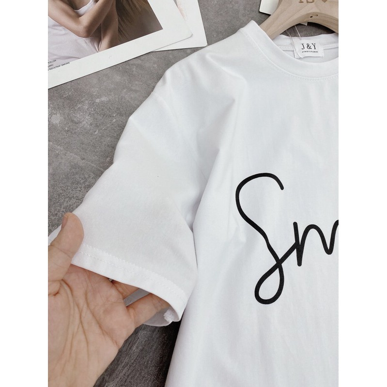 [Mã WASKT410K giảm 10K đơn 50K] ÁO PHÔNG NỮ TRẮNG CHỮ SMILE GIẤU QUẦN | BigBuy360 - bigbuy360.vn