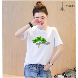 Áo thun nữ in hình cỏ ba lá may mắn
