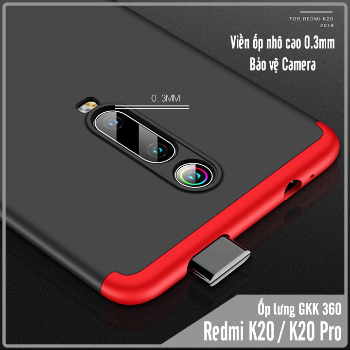 Ốp Lưng Xiaomi Redmi K20 / K20 Pro/ Mi 9T GKK 360 Độ (3 mảnh) - Viền Màu, Full Màu