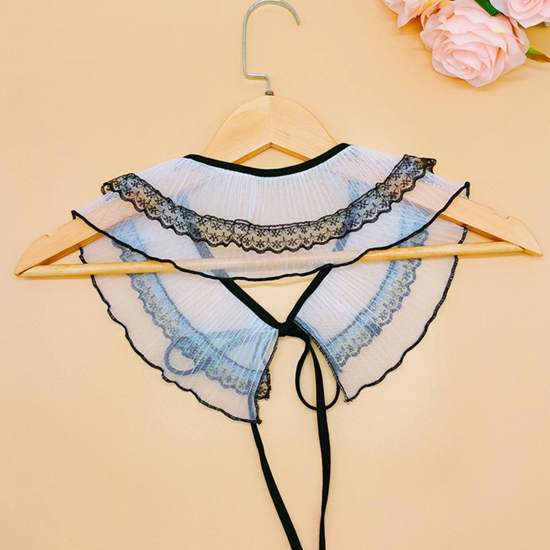 Khăn Choàng Cổ Lưới Xếp Nếp Nhăn Màu Sắc Tương Phản Ngọt Ngào Cho Nữ