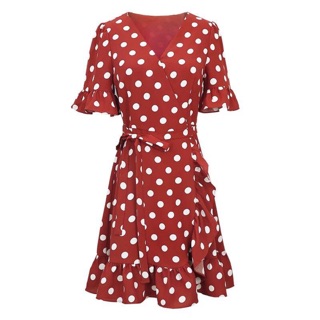 [CÓ SẴN] Váy chấm bi đỏ vintage (ảnh thật)
