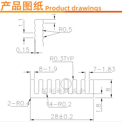 Nhôm tản nhiệt kích thước 28x28x8mm