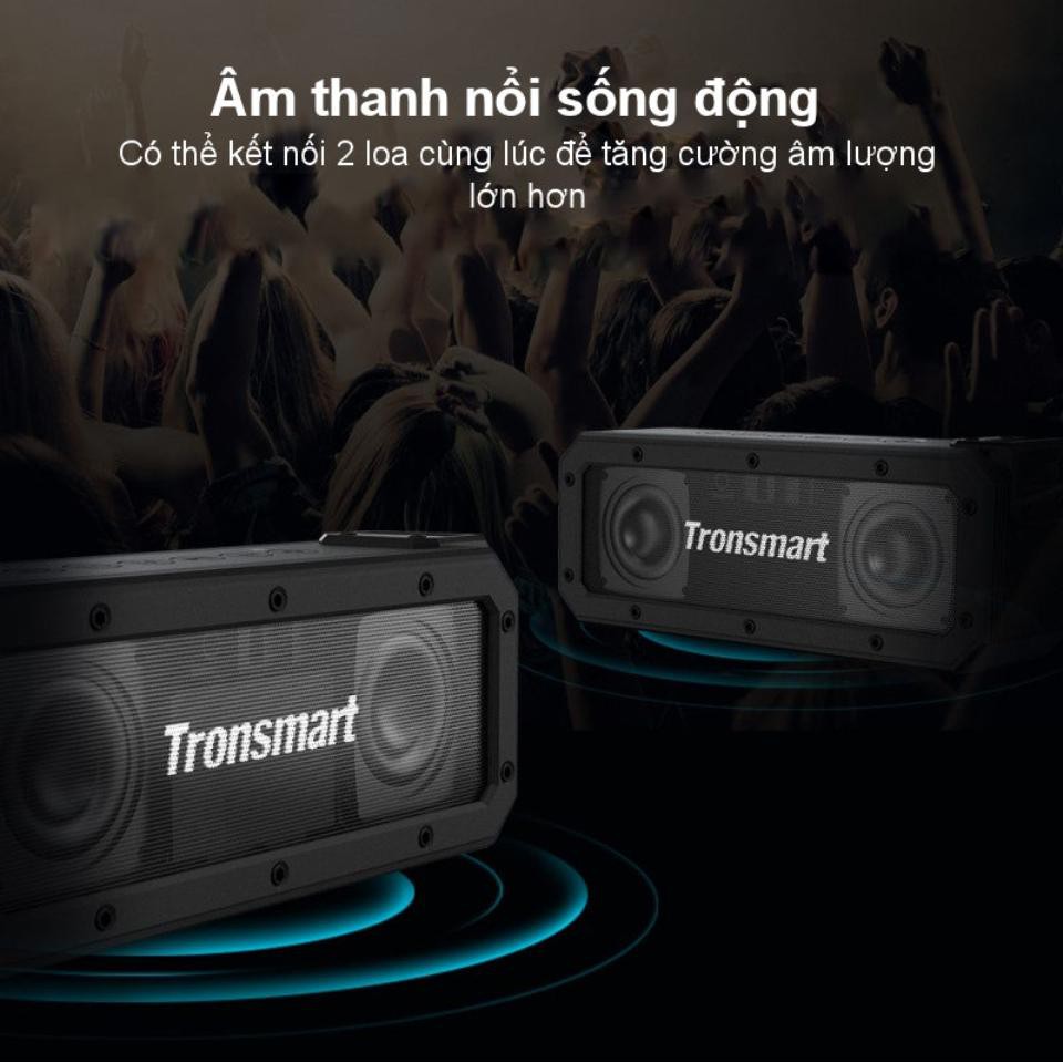 Tronsmart Element Force+ Loa Bluetooth 5.0 Công suất 40W Hỗ trợ TWS ghép đôi 2 loa 3 chế độ EQ đa dạng, Chống nước IPX7