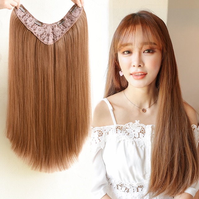 Tóc giả nữ kẹp phồng chữ V ôm tóc nhiều màu tự nhiên, mềm nhẹ, trẻ trung - Cô nàng sư tử