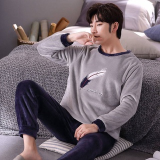Bộ đồ ngủ chất nỉ dày dặn giữ ấm thời trang thu đông cho nam