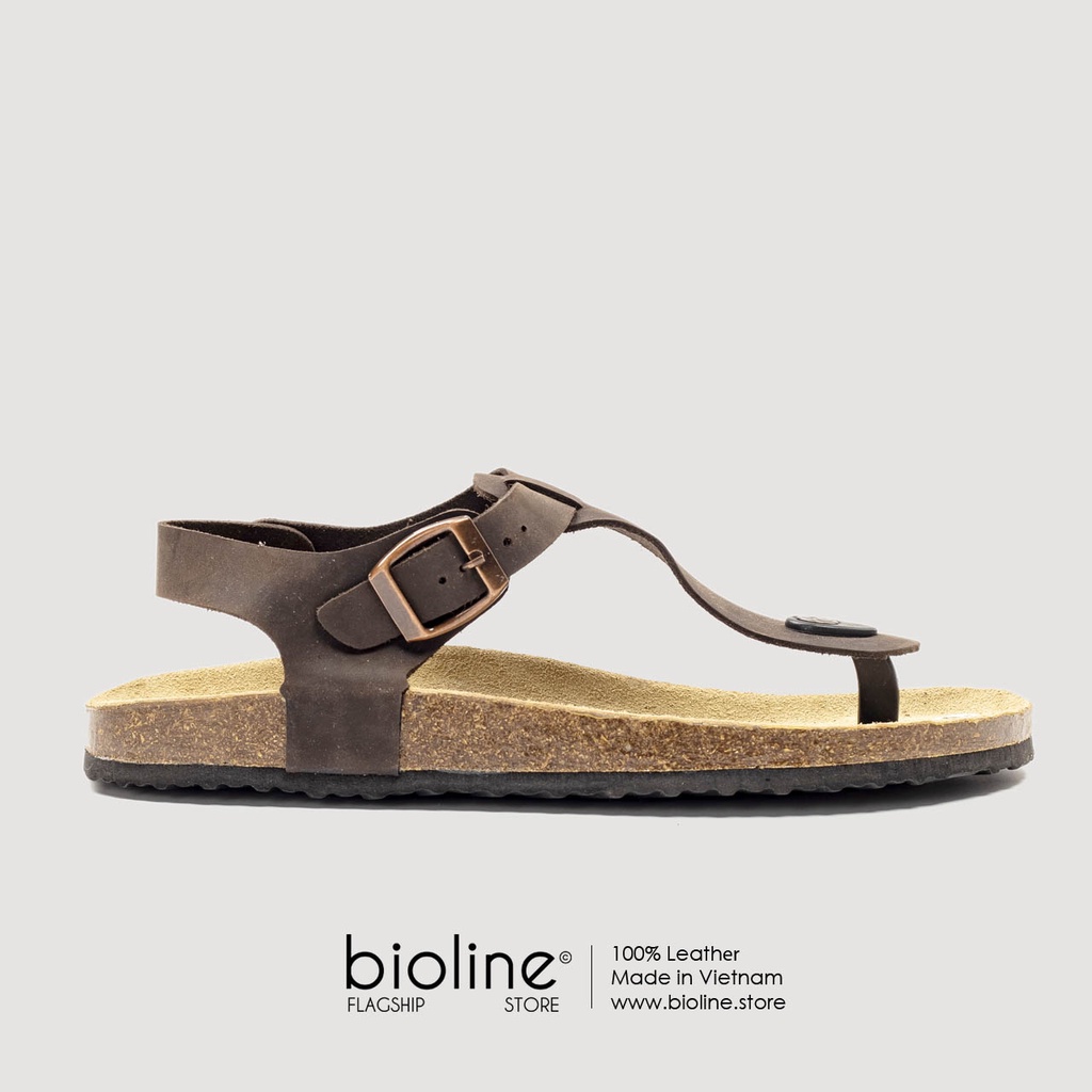 [DA BÒ THẬT] D10-Dép da bò xỏ ngón chiến binh Birken Bioline Unisex (Đế trấu)