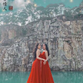 Đầm maxi cổ yếm xinh