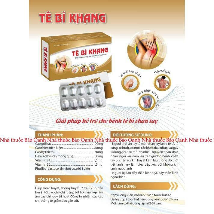 TÊ BÌ KHANG - Hết Tê Bì Chân Tay,Đau Nhức Xương Khớp
