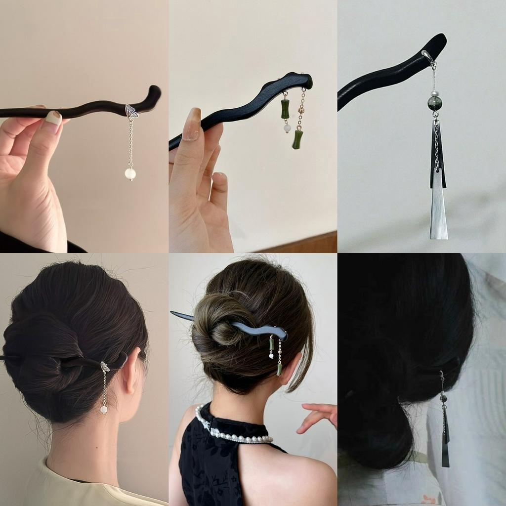 Trâm Cài Tóc Thắt Nút Bằng Tre Phong Cách Trung Hoa Cổ Điển Cao Cấp Cho Nữ