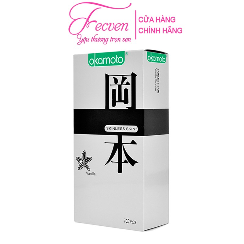 Bao Cao su Okamoto Skinless Skin Vanilla Hương Vanilla Nhật Bản, FECVEN