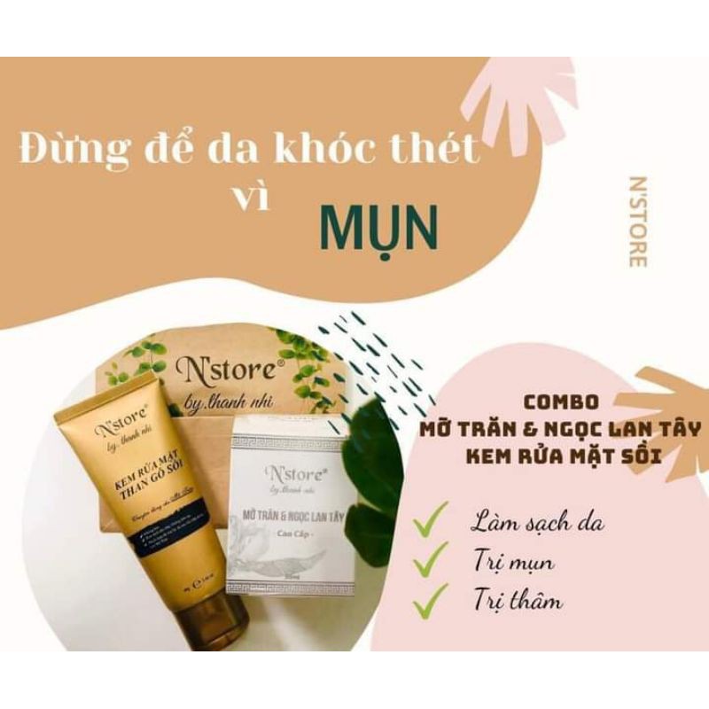 Combo Mỡ Trăn Ngọc Lan Tây+ Kem Rửa Mặt Than Gỗ Sồi