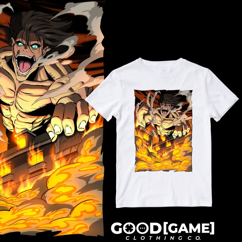(HOT) Mẫu áo thun Attack on Titan Anime Eren Attack Titan Cotton đẹp giá rẻ