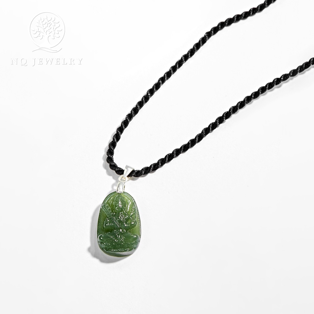 Dây chuyền phật bản mệnh xanh ngọc 1.7x1.2cm - NQ Jewelry