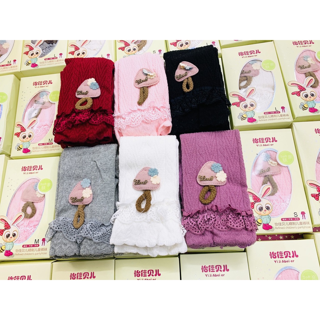 Quần tất len Hàn Quốc cho bé gái, bảng 6 màu cực xinh, có size từ 8-18kg