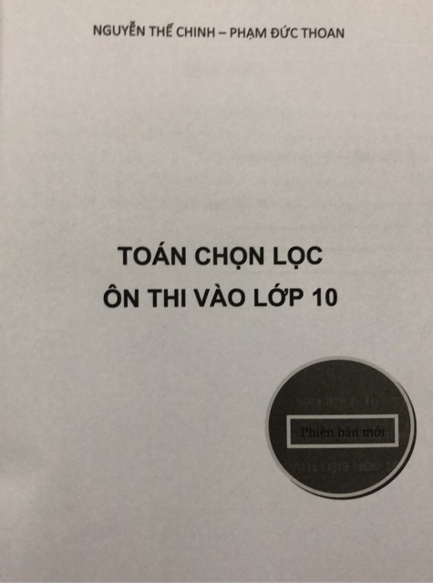 Sách - Toán chọn lọc ôn thi vào lớp 10