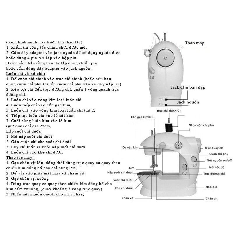 Máy may mini gia đình SM-202A 2021