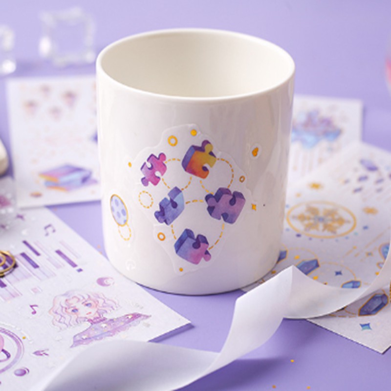 Set 3 Tấm Sticker Dán Trang Trí Hình Cô Gái Hoạt Hình Đáng Yêu