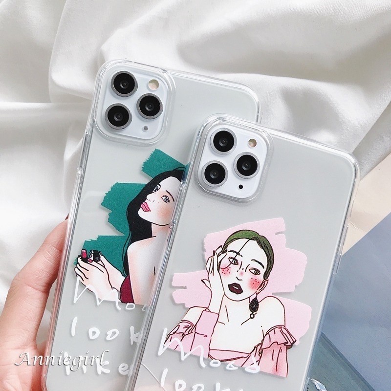 Ốp Lưng Case IPhone Dẻo Siêu Trong Không Ngả Màu Hai Cô Gái Chống Sốc Trầy Cho IPhone 7g/8g Đến 12 Promax | WebRaoVat - webraovat.net.vn