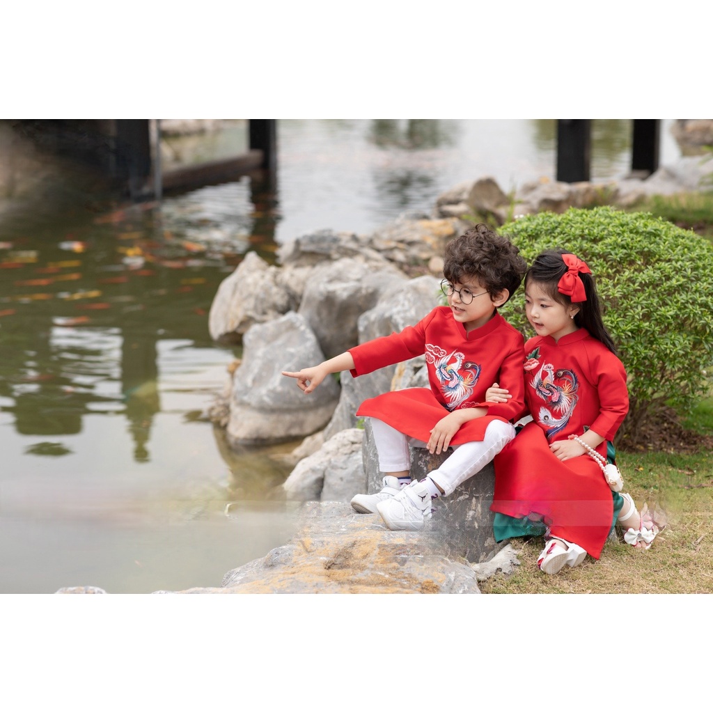 Áo dài cách tân gia đình Năm Mới Đoàn Viên đủ size - L20