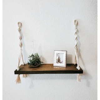 Kệ gỗ thông 40x15x1,5cm trang trí cao cấp 💝freeship💝 nhà thoáng kệ treo dây macrame kệ treo tường decor