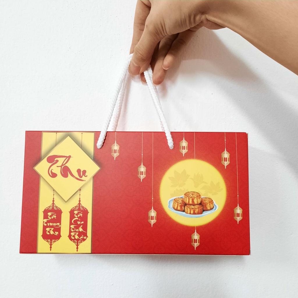 Vỏ hộp 2 bánh trung thu màu đỏ 350g( 5 chiếc) | BigBuy360 - bigbuy360.vn