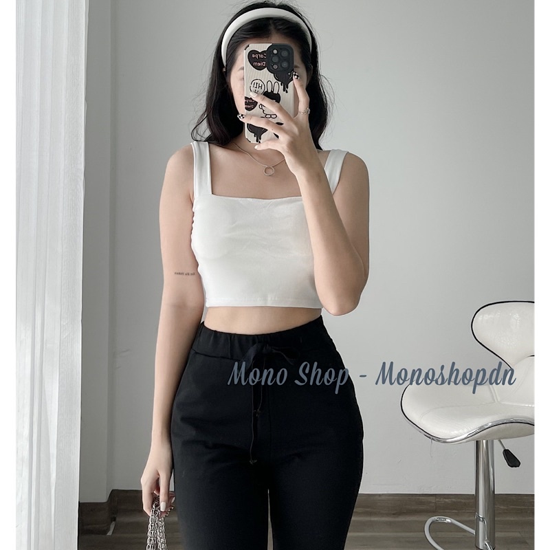 Áo croptop 2 dây bản to mút ngực đơn giản dễ phối đồ Ảnh thật/ sẵn