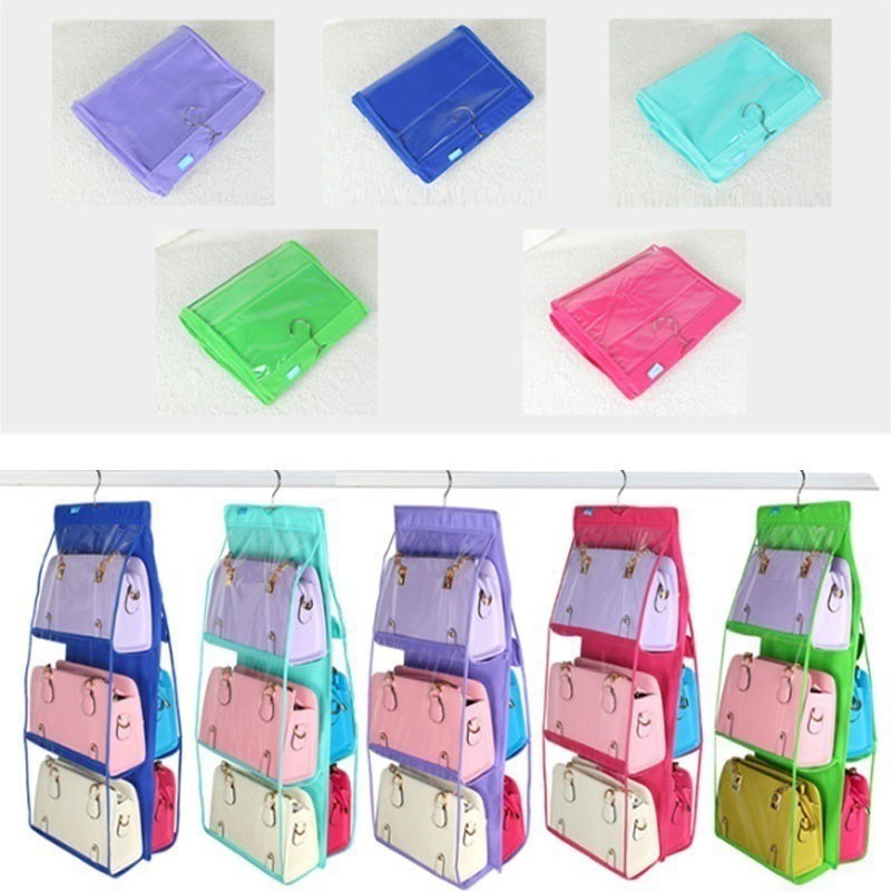 Túi treo giỏ xách chống bụi 6 ô đa năng - HV Store 422