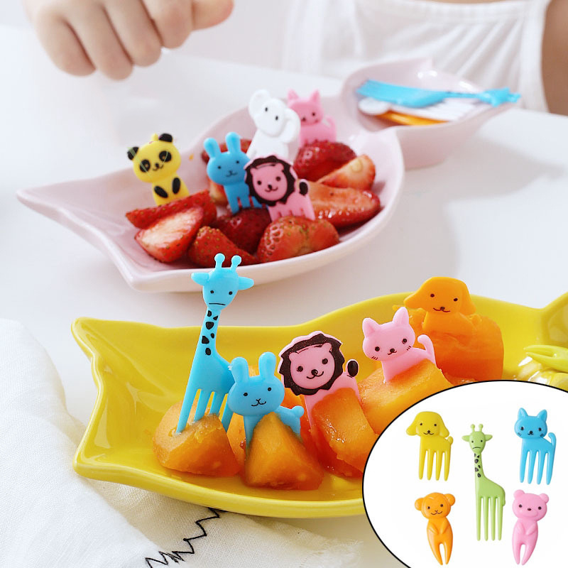 Set 10 Nĩa Ăn Trái Cây Hình Động Vật Xinh Xắn