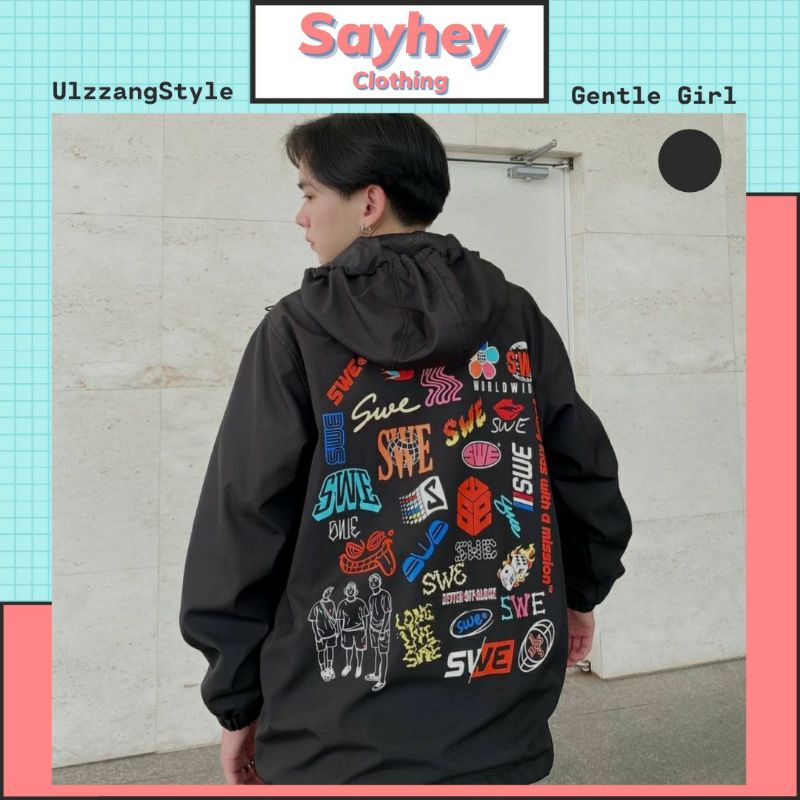 Áo Khoác Dù SWE LOGOS Ulzzang Nam Nữ Unisex Form Rộng Jacket - Sayhey Clothing