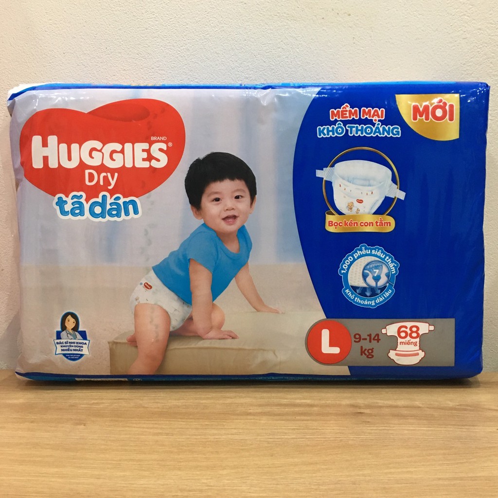Tã-bỉm dán Huggies L68 (cho trẻ 9-14kg)