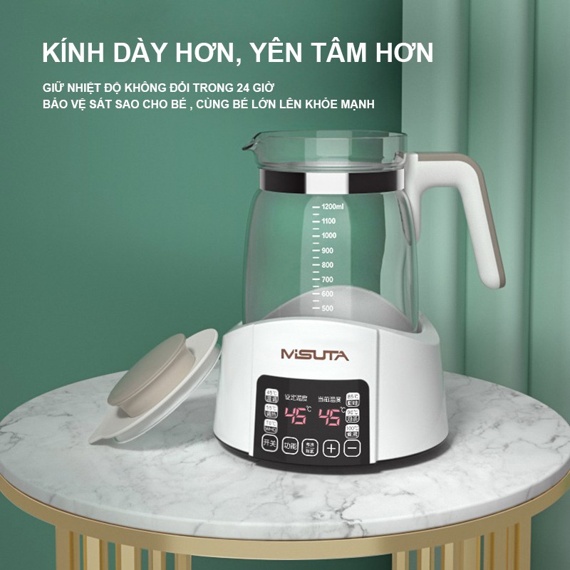 Máy hâm sữa giữ ở nhiệt độ không đổi trong 24h, Máy Hâm Nước Pha Sữa Giữ Nhiệt Cao Cấp MISUTA Chính Hãng