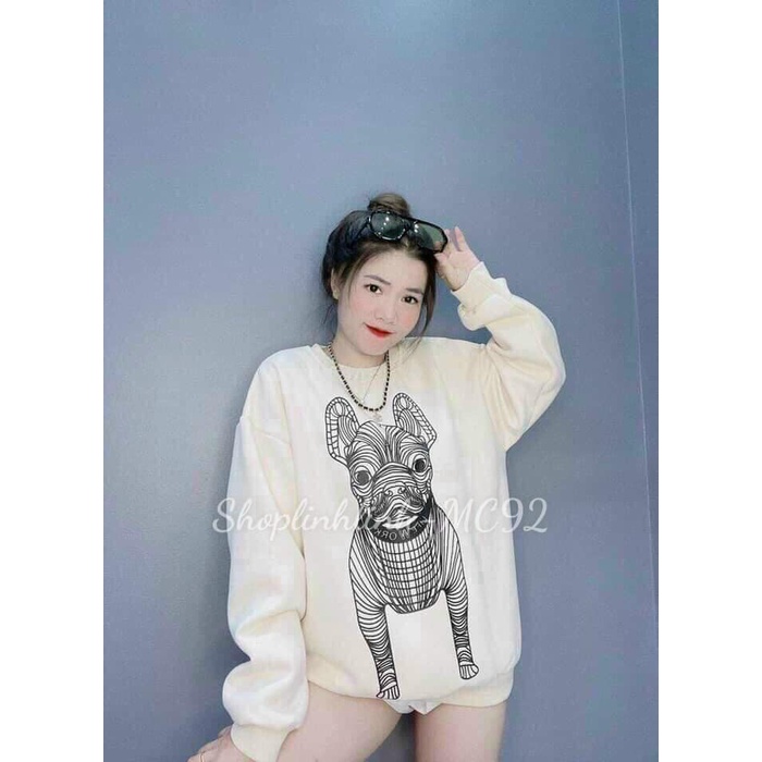 Áo nỉ chó in 5D HAI MẶT Hàng may kỹ in sắc nét chuẩn đẹp(ÁO SWEATER UNISEX Freesize, Áo Nỉ Thụng Tay Phồng) | BigBuy360 - bigbuy360.vn
