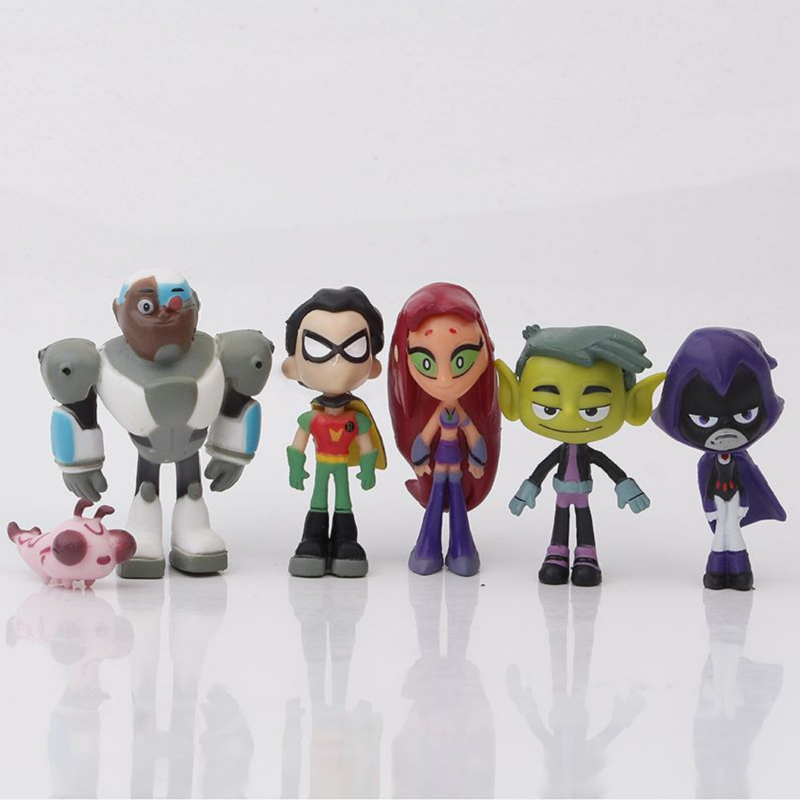 Set 6 Mô Hình Mô Phỏng Nhân Vật Teen Titans Go